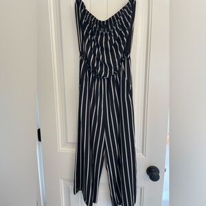 Strapless romper from Forever 21. Worn only a few times! Black and white stripes